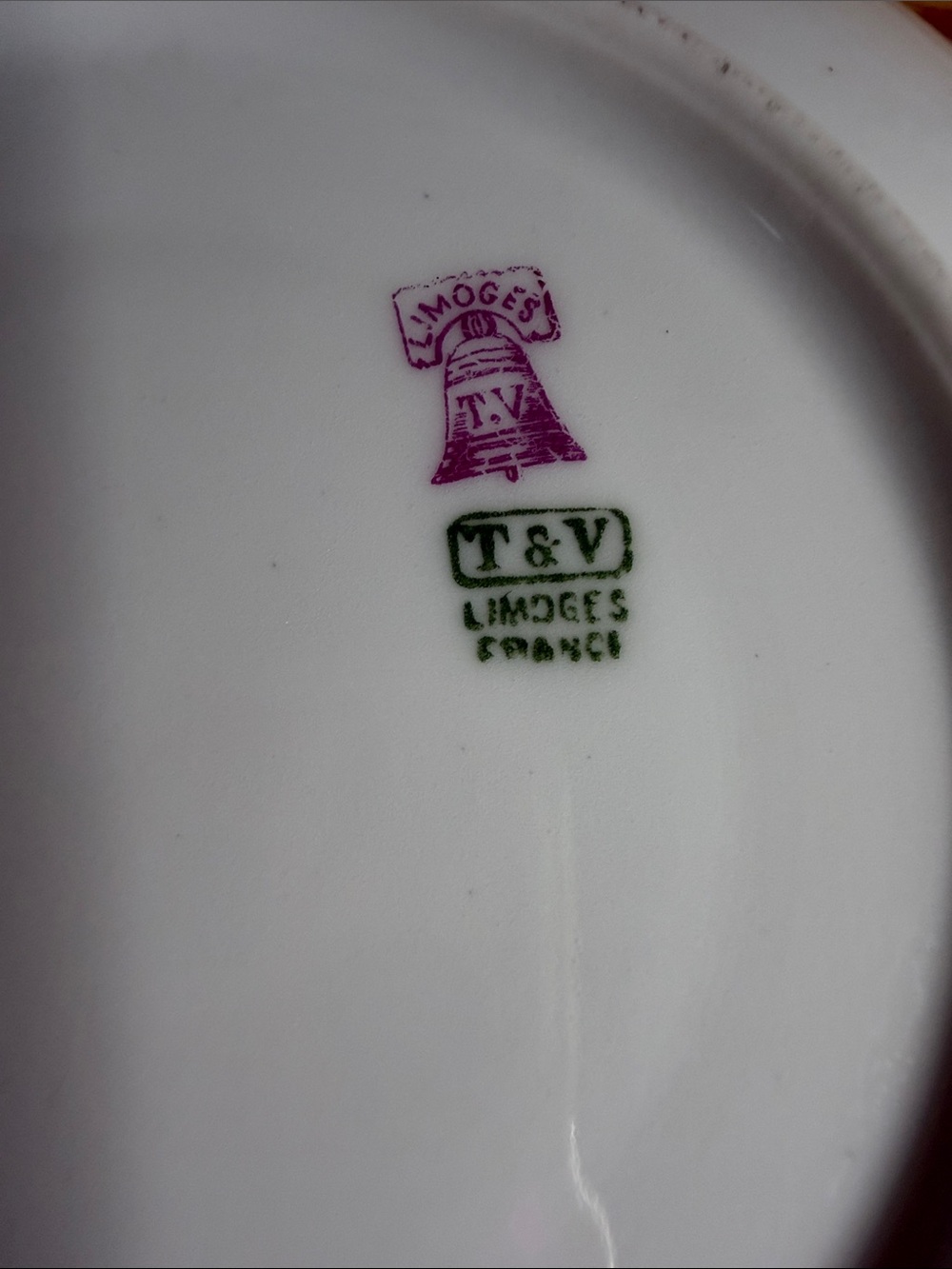 Antique Limoges France T&V Mustache Cup and Saucer Set Floral 1907-1919 - Picture 7 of 11